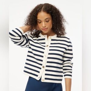 🔥🔥🔥NEW J. Crew Striped cotton lady jacket cardigan sweater